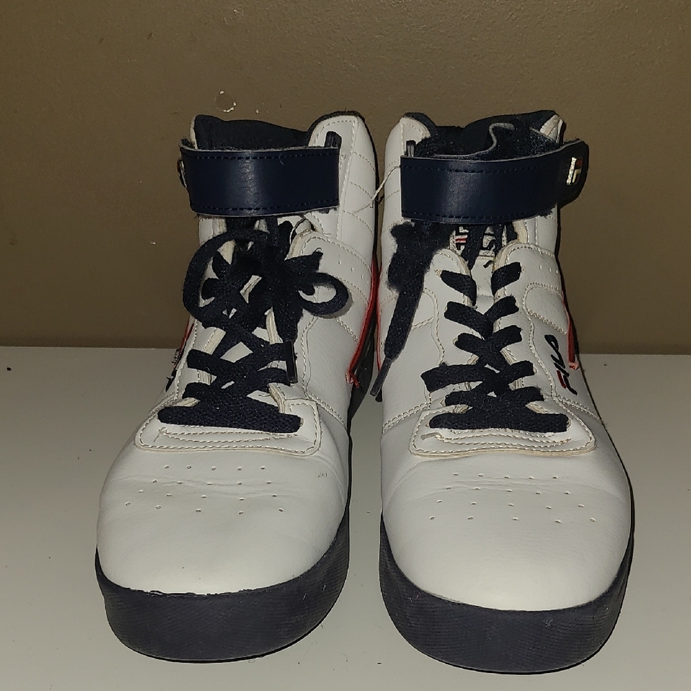 Fila White and Black High-Top Sneakers